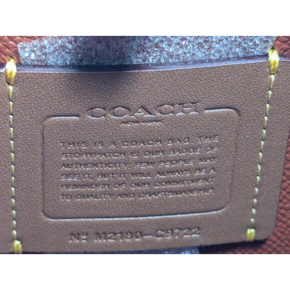 COACH FLORAL DAISY PRINT C9722 WILLOW BUCKET BAG SIG CANVAS TAN/RUST $395 - Picture 7 of 16